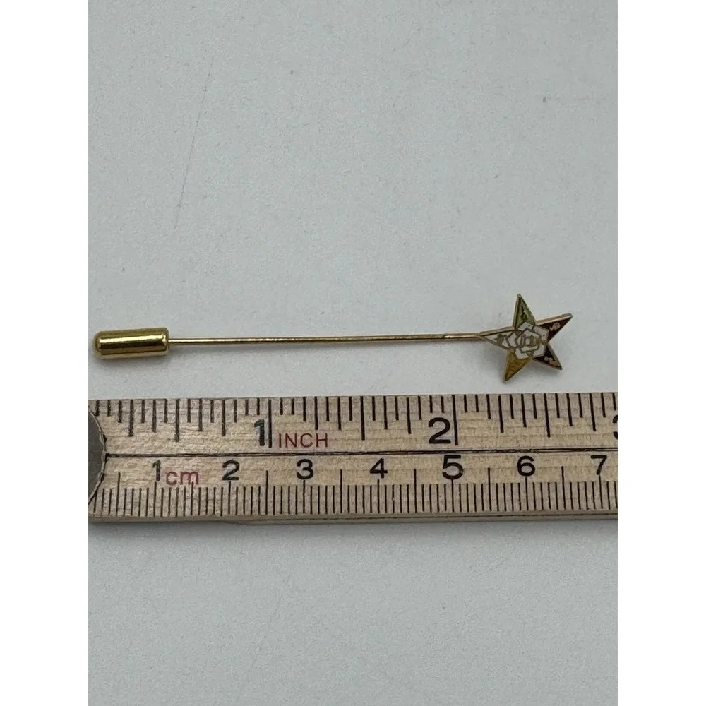 Order of the Eastern Star OES Masonic Vintage Gold Tone Stick Pin Brooch